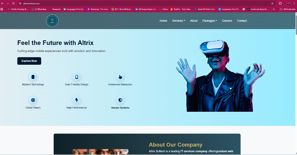 Altrix Softech Corporate Web Application